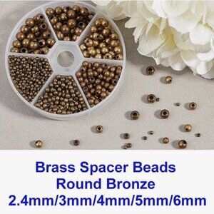 Brass Spacer Beads Round Bronze 2.4mm/3mm/4mm/5mm/6mm